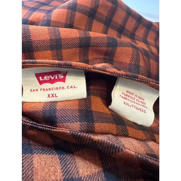 Women's Brown Gingham Levi Blouse Size XXL - Picture 2 of 5